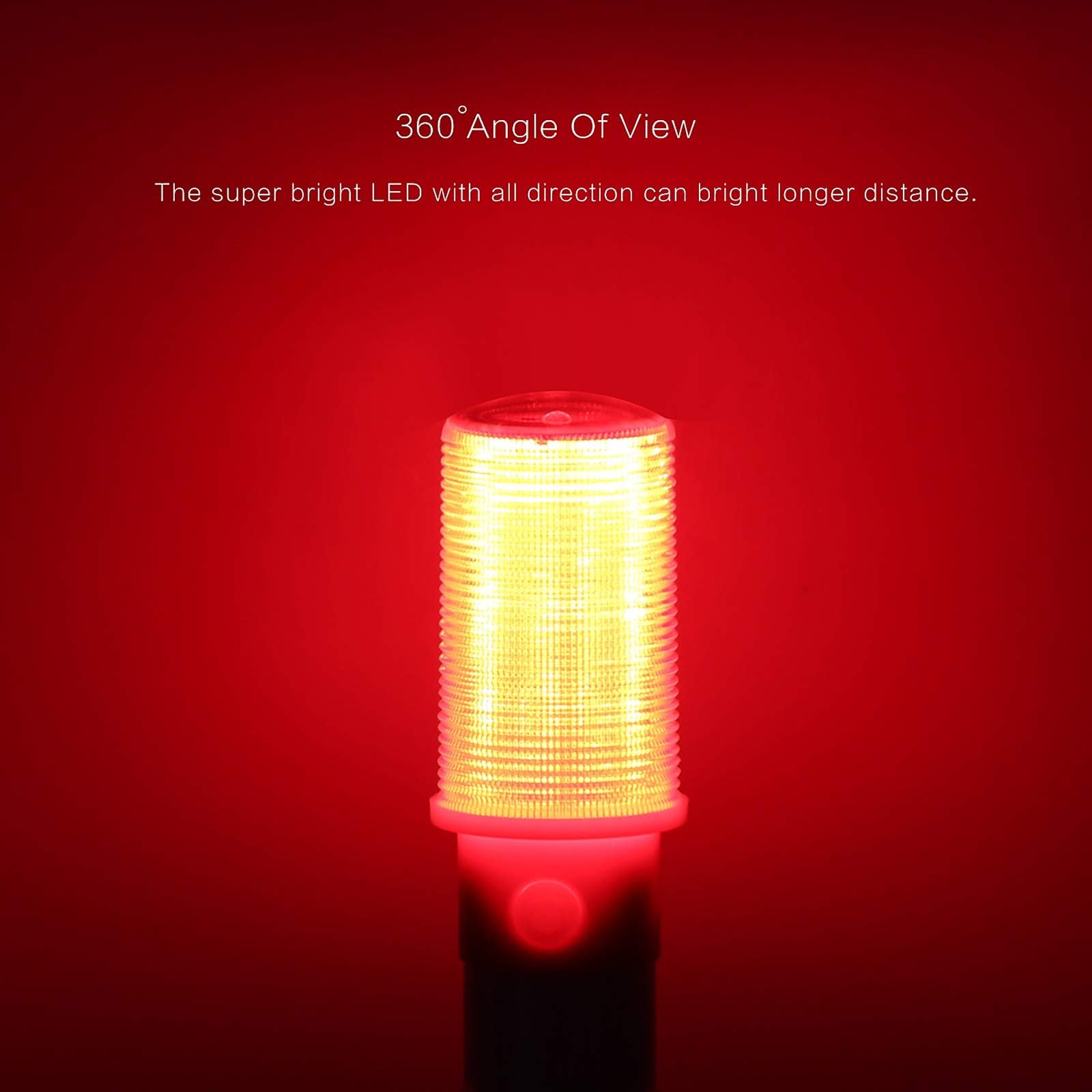 Set di luci di emergenza a LED, luce rossa per autostrada, luce di sicurezza, lampada da campeggio, alternativa al triangolo di sicurezza, 2 luci (4 pezzi)