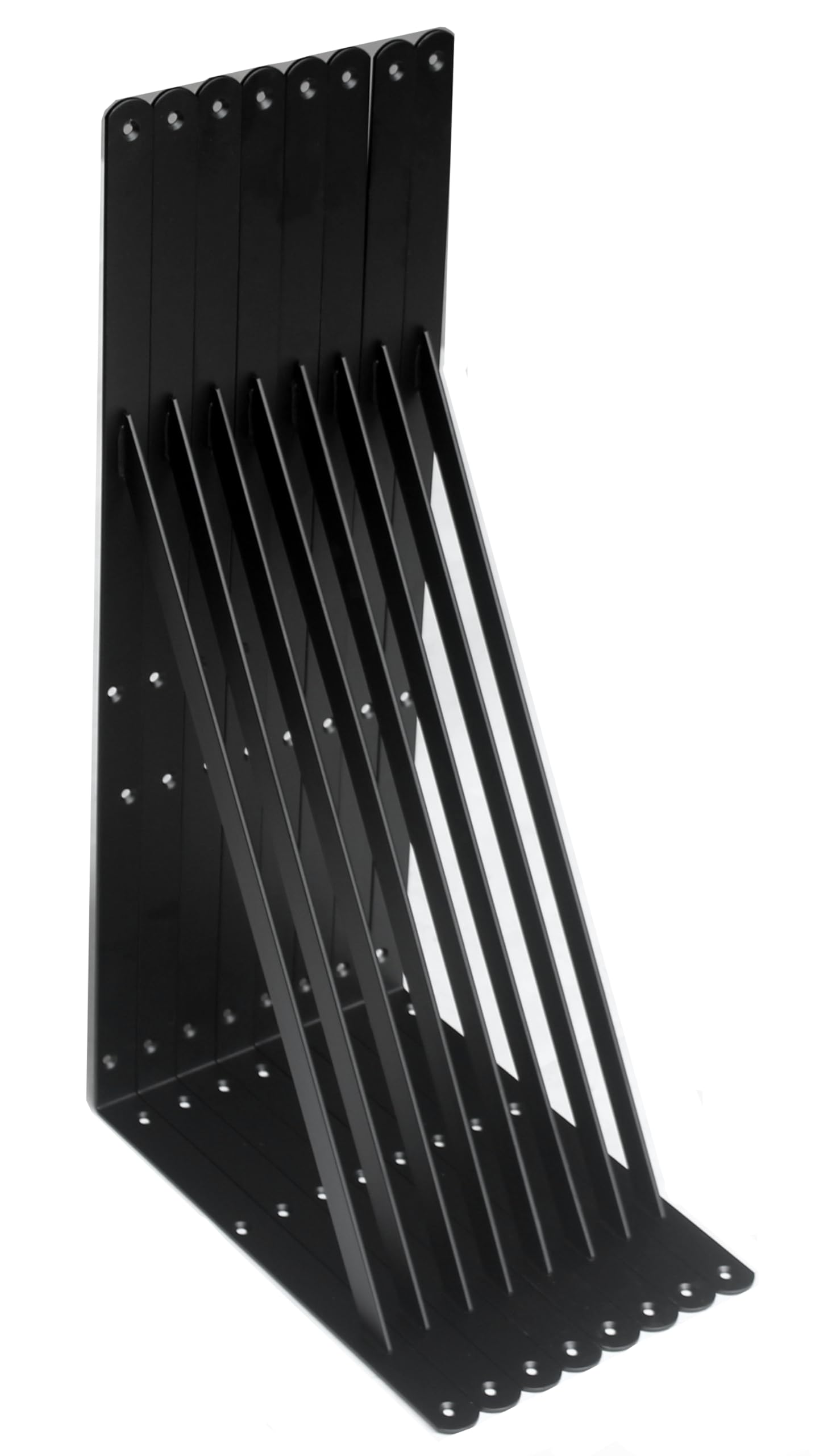 8 Pack L24 x H 12" Black Heavy Duty Shelf Brackets with Screws Metal Shelf Brackets Shelf Support Angle Brackets for Shelves L Brackets Heavy Duty Floating Shelf