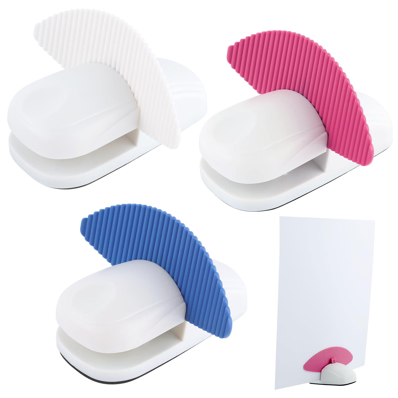 3 Stück Papierhalter Ständer zum Tippen, rutschfester Schreibtisch-Dokumentenhalter mit Desktop-Klemme und Anti-Rutsch-Pads, tragbarer Kopierständer für A4-Papierdokumente, Bürotippen, Lesen, Weiß