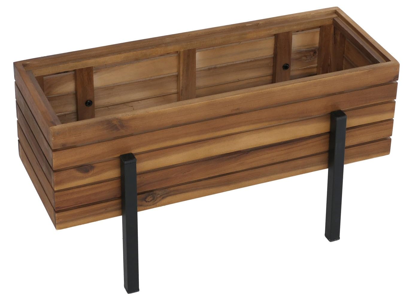 Mendler Pflanzkasten HWC-P88 35x62x26cm Akazie - braun | Blumen-/Pflanzkübel, Blumenkasten, In-/Outdoor, Holz