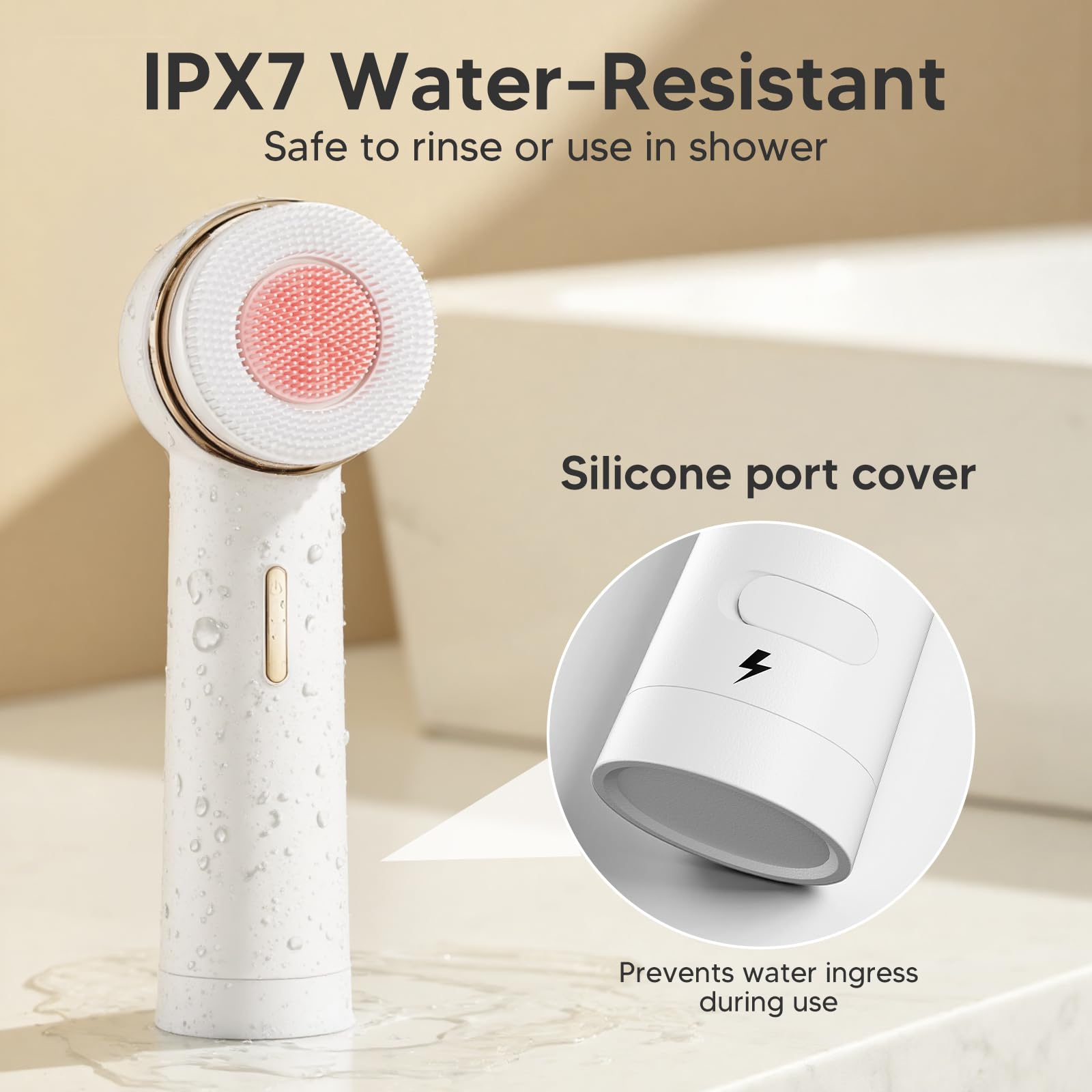 Brosse Visage Électrique à Rotation Bidirectionnelle IPX7 Imperméable Rechargeable Nettoyage en Profondeur