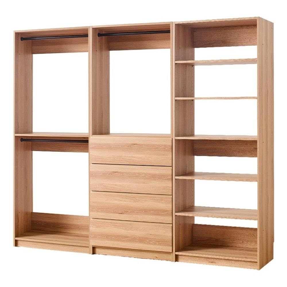 Klair Living Prosper Oak Freestanding Walk in Wood Closet System