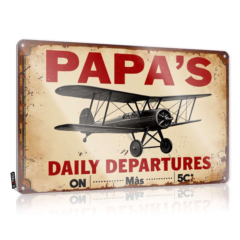 Flags For Room Guys Funny Papa'S Daily Departures On Mas 5C. Tin Sign Porch Sign Man Cave Furniture(20X30CM)