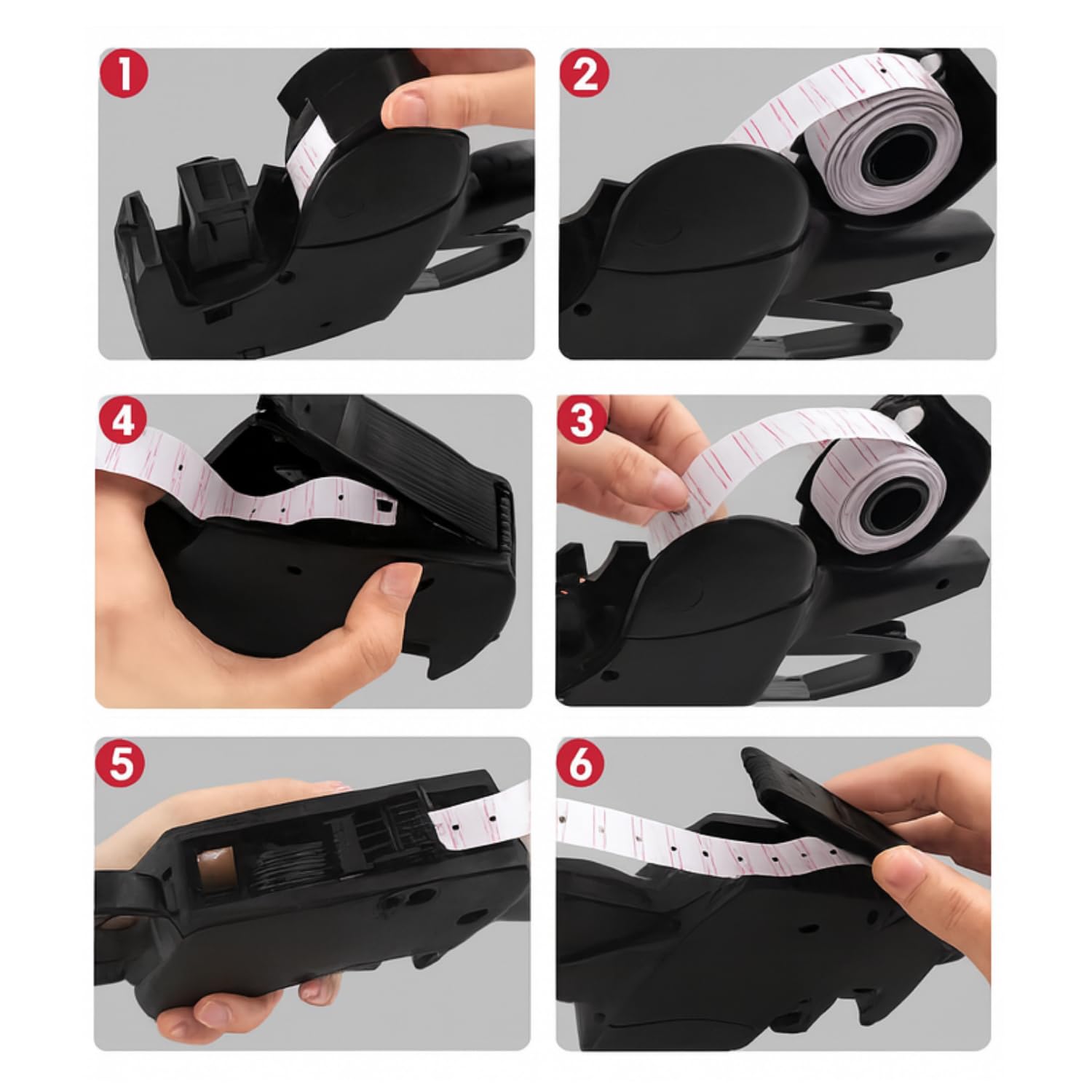 VIRSUS Prezzatrice macchina pistola etichettatrice a 8 caratteri e cifre con 1 linea di stampa + 4 rotoli da 1500 etichette con misura 26x12 etichetta adesiva
