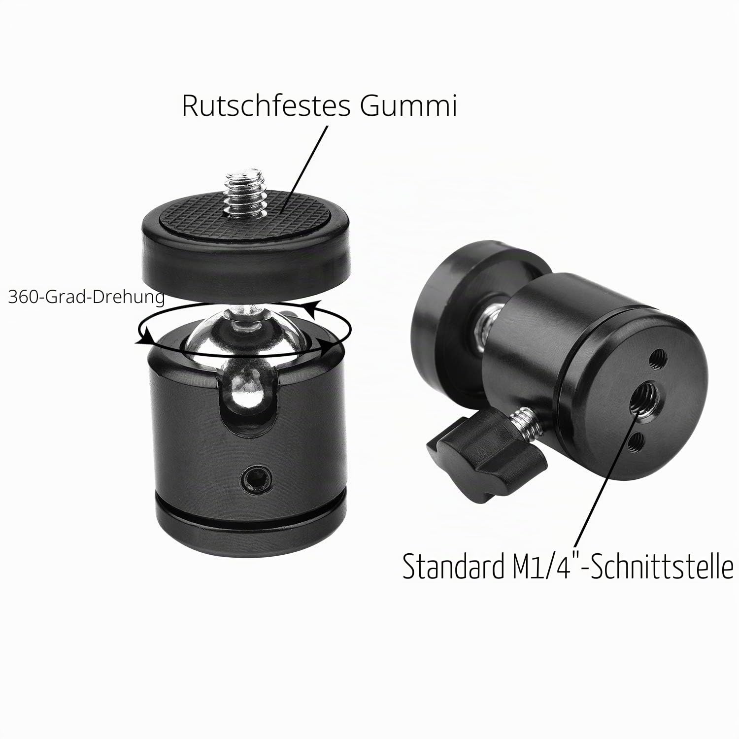 Handy Gelenkarmhalterung Chromlives Overhead Stativ Handy mit Smartphone Klemme 1/4‘’ Schraube Halter Schwarz Schwanenhals Smartphone Ständer Bett Verstellbar Halterung Tischklemme