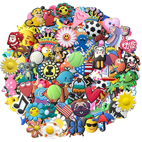 BAODE 30pcs Random Different PVC Shoe Charms for Shoe and Bracelet Party Gift