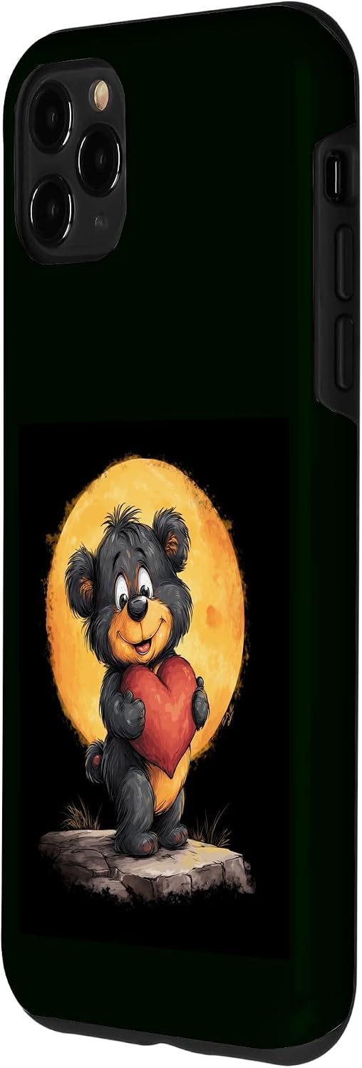 Cute Teddy Bear with Heart Woman Girl Kids Heart Teddy Bear Case for iPhone 11 Pro Max image 2