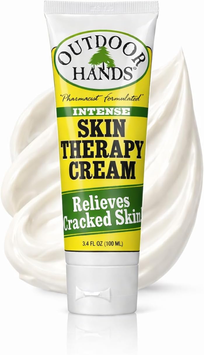 Outdoor Hands Intense Skin Therapy Cream – Crack & Dry Skin Repair – Pharmacist-Formulated Healing Cream for Cracked, Chapped or Split Hands, Heels & Elbows 3.4oz (2 Pack)