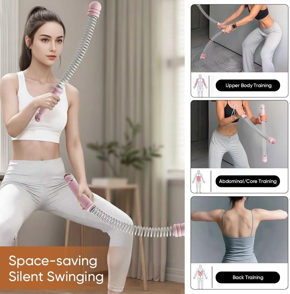 Adjustable Ropeless Battle Ropes Trainer, 2026 Upgraded Adjustable Weighted Portable Z-Rope, Multifunctional Strength Training for Home & Gym, Help Full Body Shaping, Highly Elastic F0G1R-202(Pink)