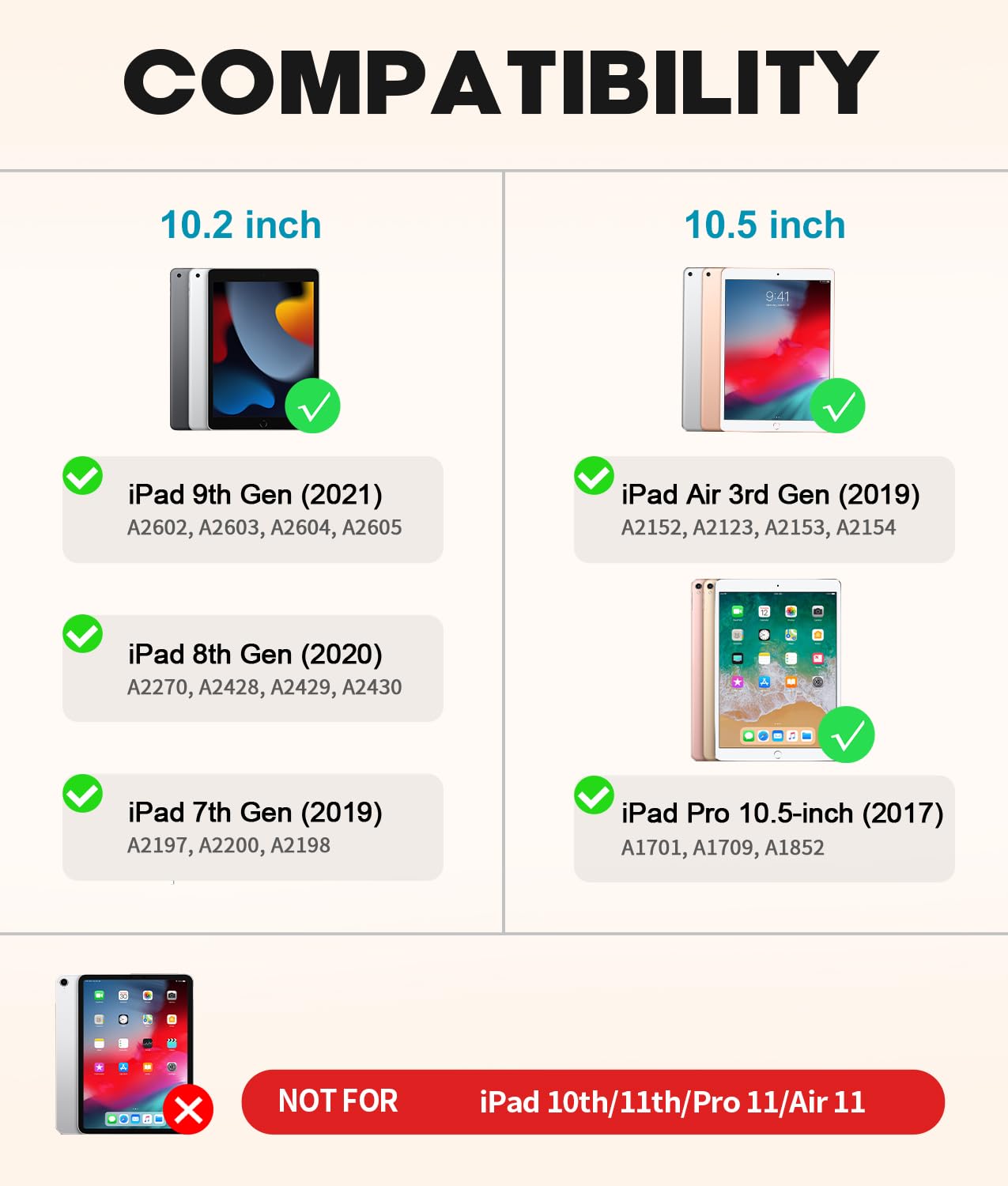 BABG iPad 9th Generation Case with Keyboard,360° Rotatable,Touchpad,Backlit Keyboard with Pencil Holder for 10.2 inch iPad 9th Gen 2021/ 8th Gen 2020/7th Gen 2019 and iPad Air 3/Pro 10.5"-: Rose Gold