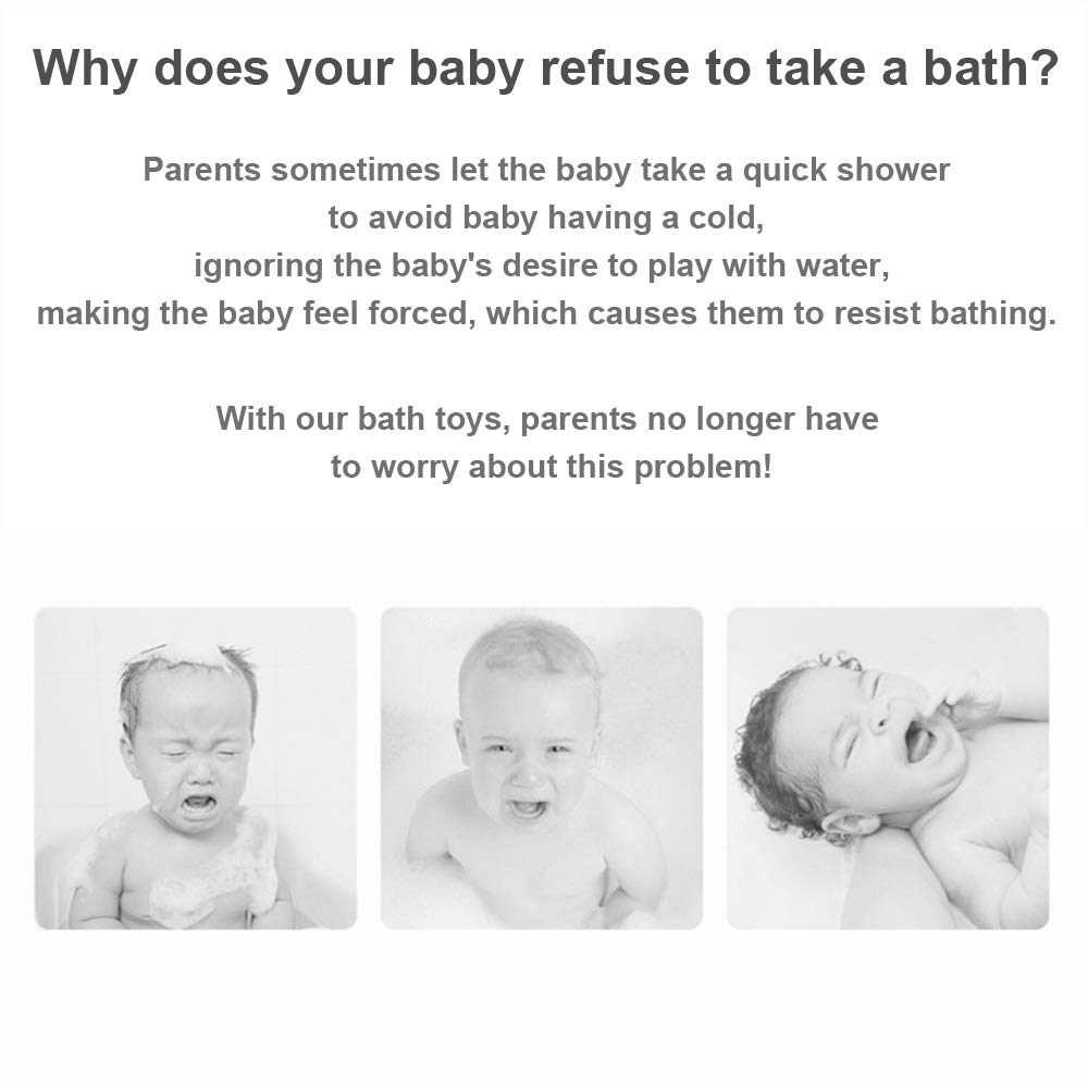 Juguetes de baño, juguetes de baño con cohete espacial para niños pequeños de 1 a 3 años, juguetes de baño de agua con rociador para bebés con fuente giratoria, juguetes de bañera de ducha 7