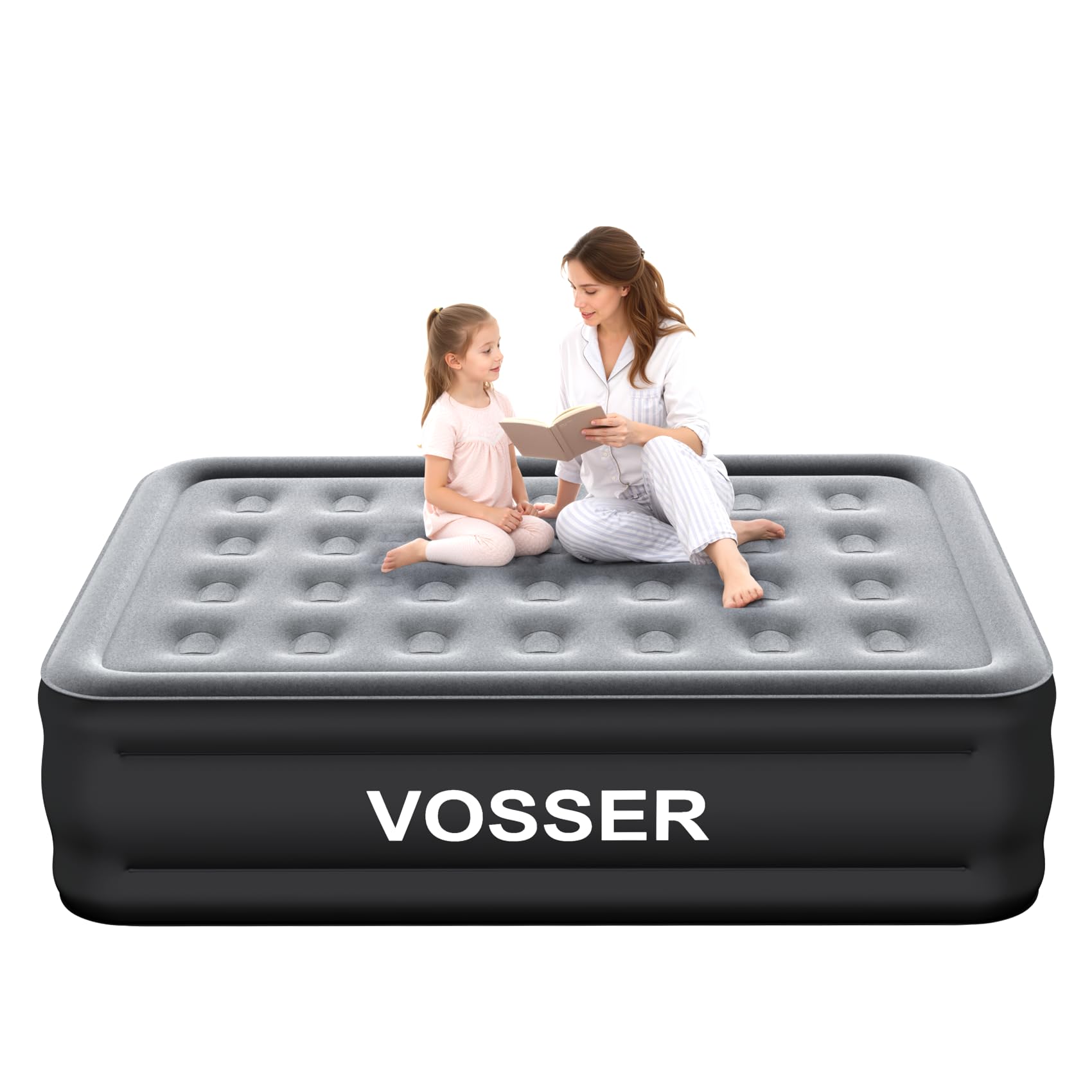 VOSSER Full Air Mattress with Built-in Pump, 18" Raised Blow Up, 660 lb