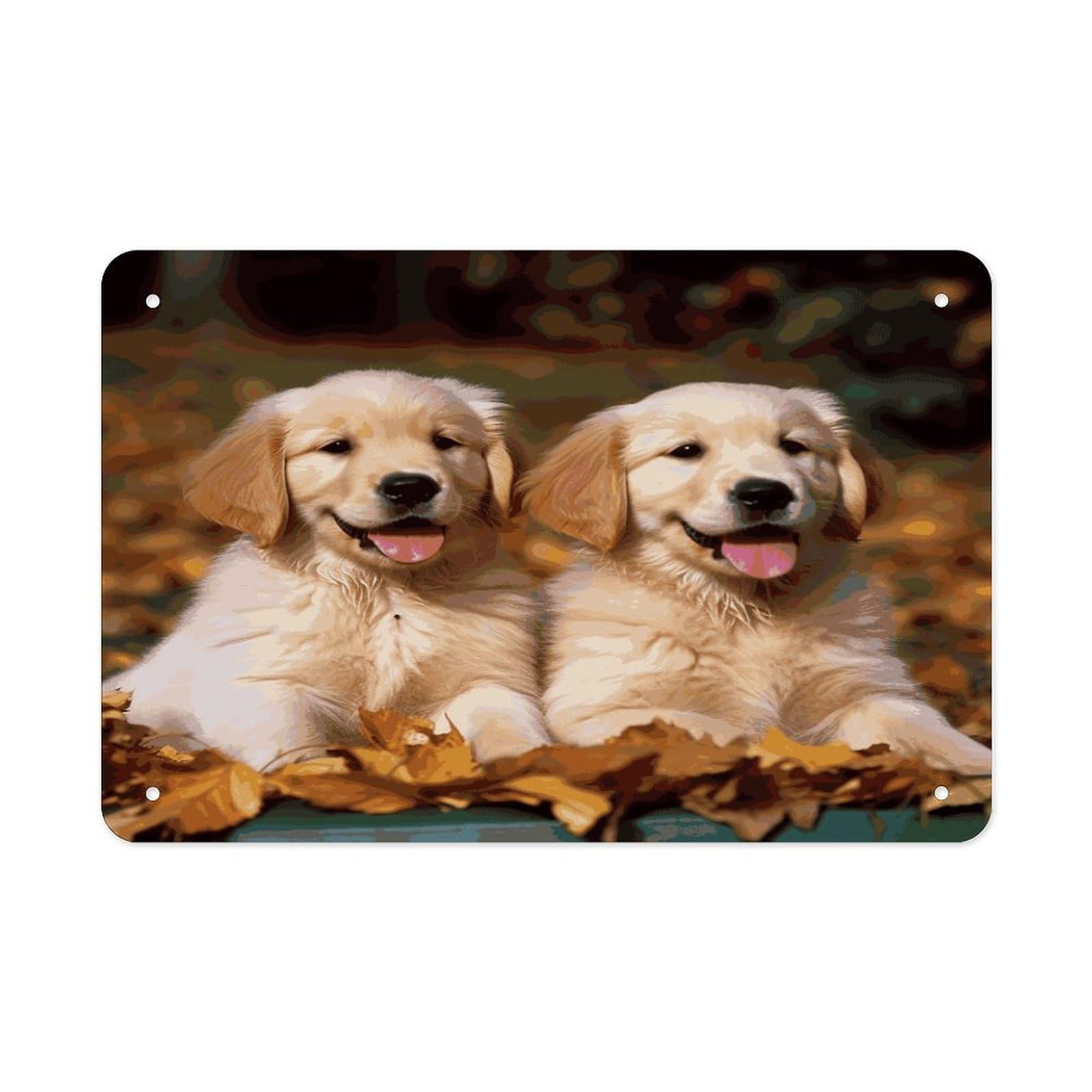 Fekiloot Style Golden Retriever Dogs Puppies Pets Metal Signs Wall Art Tin Sign
