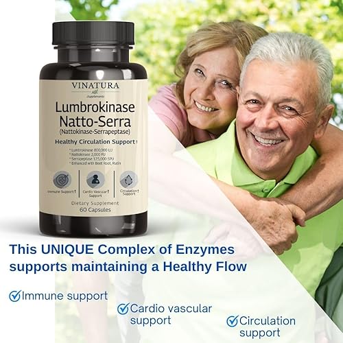 Miniatura 3 de Lumbroquinasa, nattoquinasa 2000FU y serrapeptasa - Hecho y probado en Estados Unidos, suplementos de circulación de serrapeptasa nattoquinasa