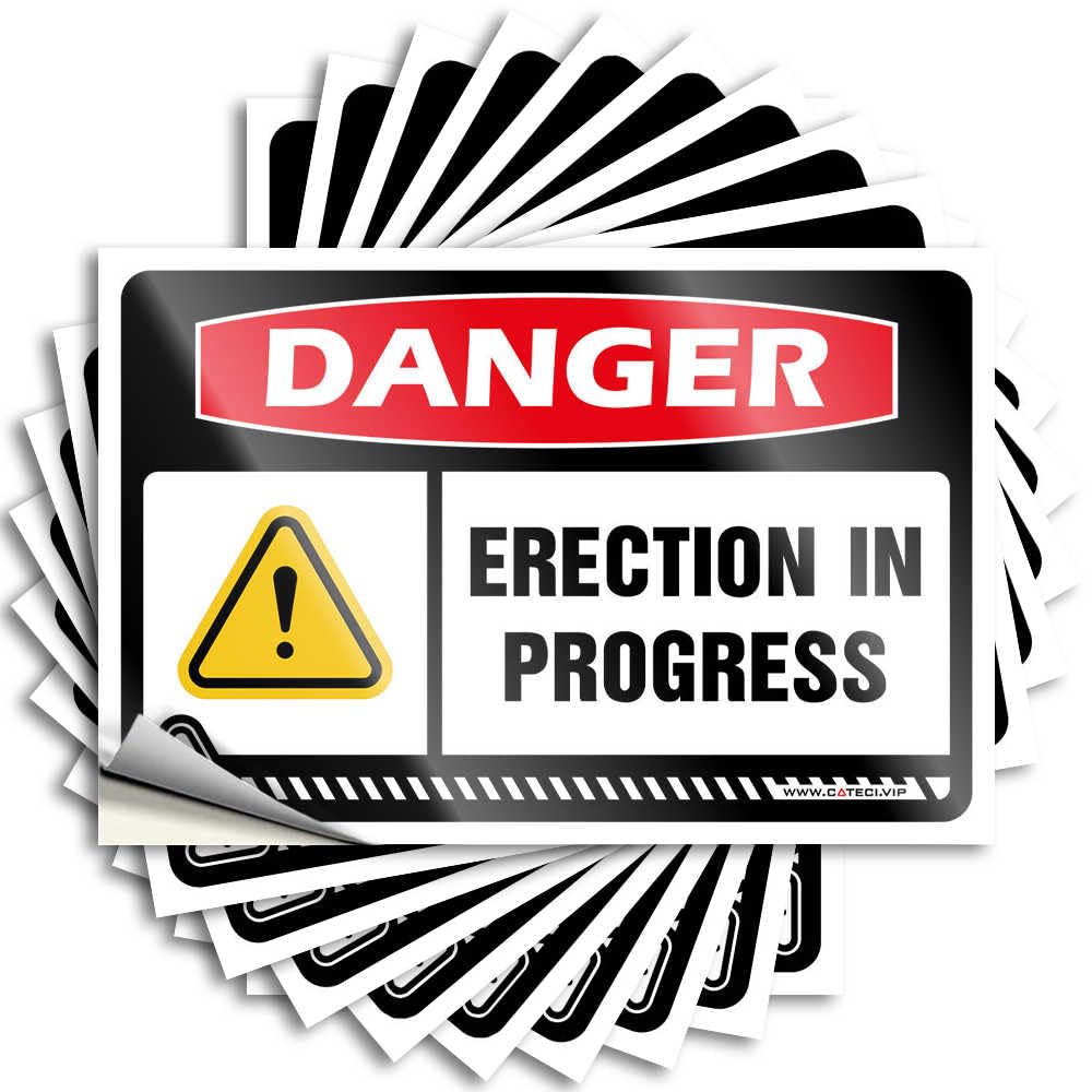 Sweet Decals, Tiki Decorations Bottle Danger Erection in Progress | Funny Quote Texas Decals(6X9CM)