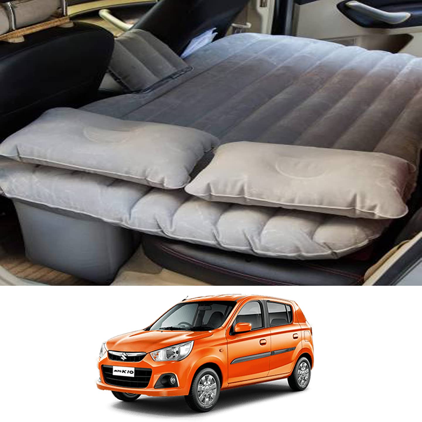 RKPSP Silver Inflatable Bed for Alto K10 Universal for All Models-image-46