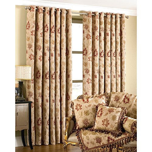 Riva Paoletti Zurich Ringtop Eyelet Curtains (Pair), 168Cm X 229Cm, Champagne Cream