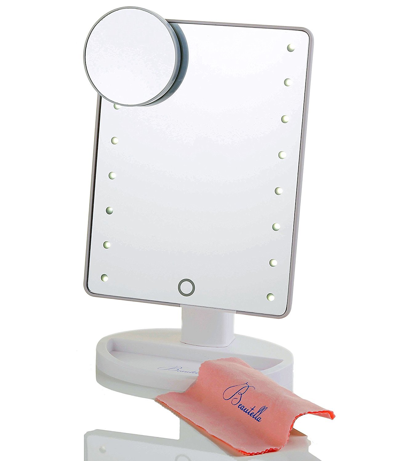 Buy LED Lighted Makeup Mirror with 10x Magnification, White Rectangular