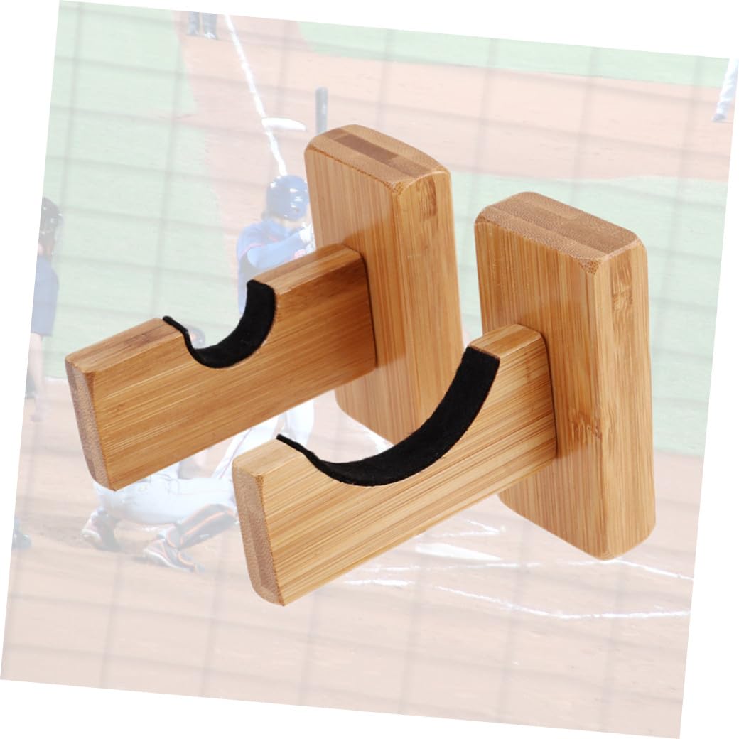 Toyvian 2 Soporte Para Bates De Béisbol De Madera Soportes De Pared Horizontales Estante Exhibir