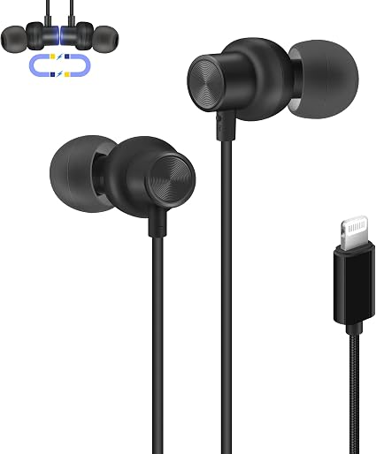 PALOVUE Earflow Plus Cuffie In-Ear Lightning Auricolare Magnetico Auricolari  Certificati MFi con Microphone Controller per iPhone 13 12/11/X/XS(Max)/XR  iPhone 8/P iPhone 7/ P (Nero Metallizzato) : Amazon.it: Elettronica