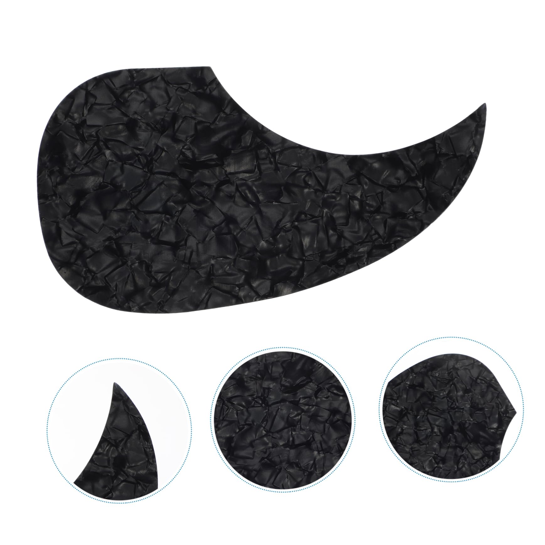 FAVOMOTO 3pcs Guitar Pickguard Protective Plate for Acoustic Folk Guitars Easy to Apply Water Drop Shape Design Scratch-resistant and