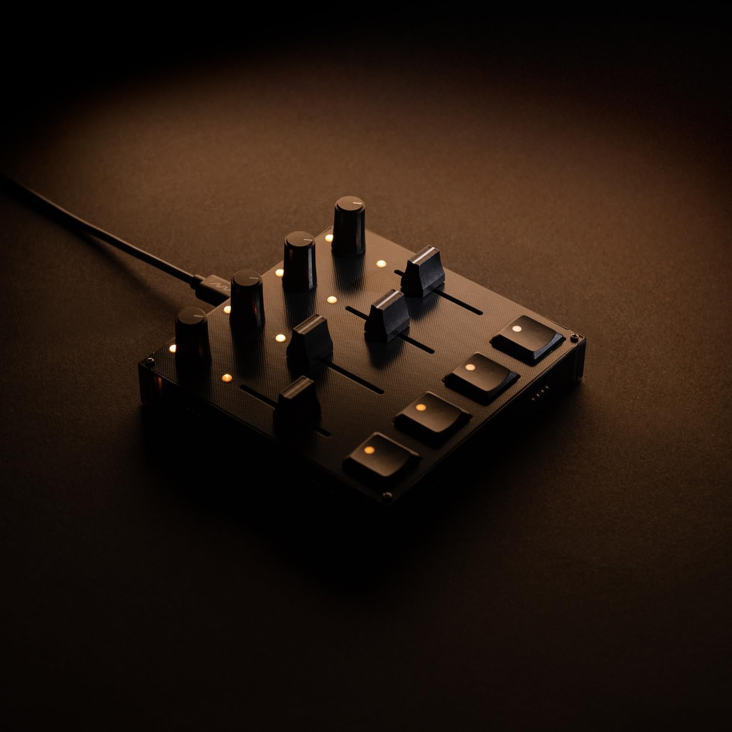 Grid PBF4 Modular MIDI Controller – 4 Faders, 4 Knobs & 4 Gateron Hall Effect Switch Buttons – Programmable USB-C Macro Pad for Music, Video Editing & Streaming – Mac, PC & Linux