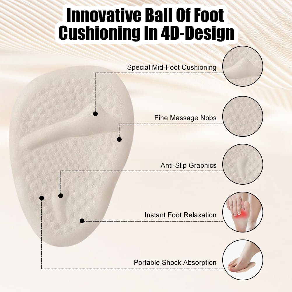 Vicloon Inserciones de Talón y Almohadillas Metatarsianas,6 Pares Cojín de Gel Reutilizable,Almohadillas Taloneras Antirozaduras Zapatos para Tacones Altos,Zapatos Demasiado Grandes y Sueltos