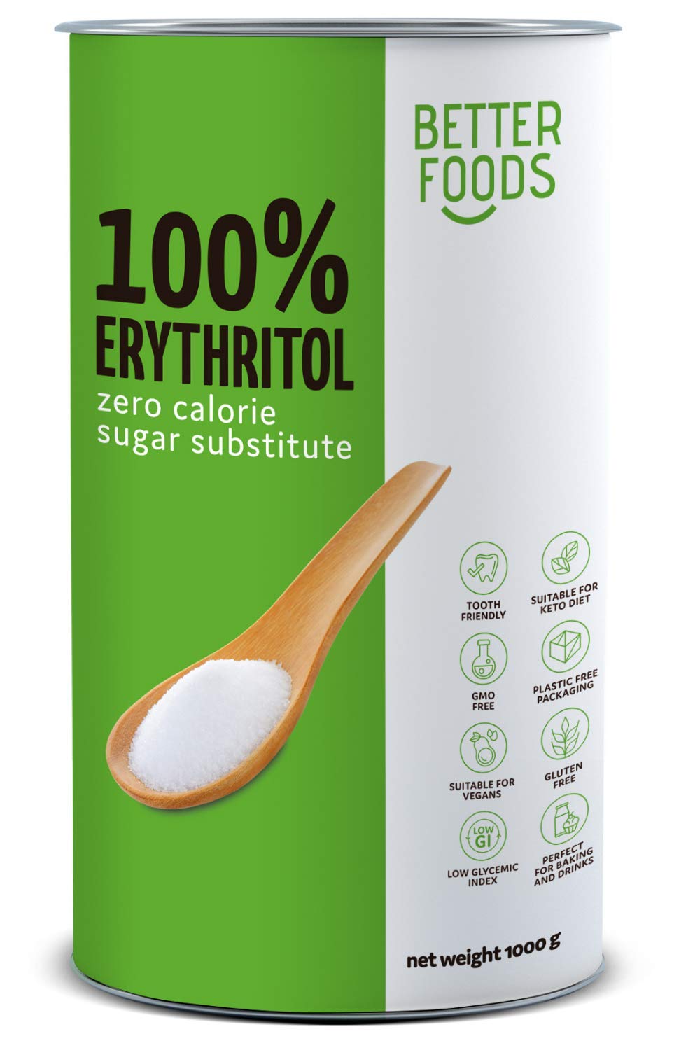 Buy Natural Erythritol Zero Calorie Sugar Replacement 1 Kg (2.2 lb