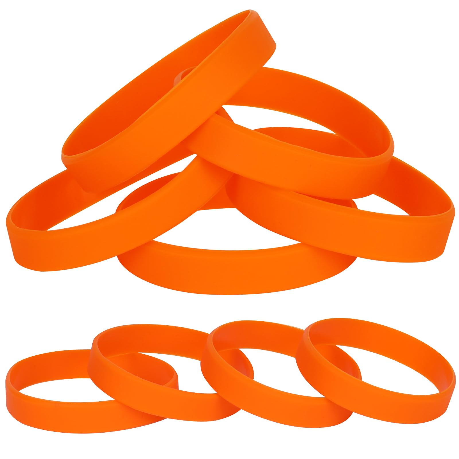 LVNRIDS Orange Silicone Elastic Wristbands Rubber Bracelets 25 Pcs for Teen Kid, 18 cm Length Coloured Wrist Bands Silicone for Business School Activity Party Events Music Festival