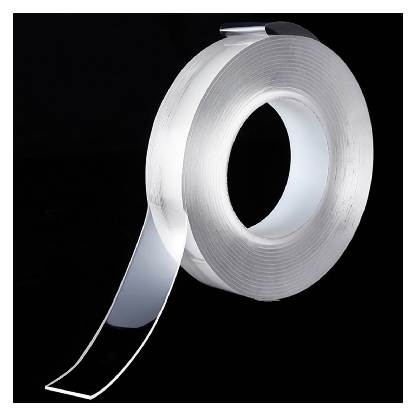 Nastro adesivo biadesivo trasparente, Nastro biadesivo trasparente da 30 mm e 50 mm, senza traccia, riutilizzabile, adesivo, lavabile, for la casa(1mm,50mm)