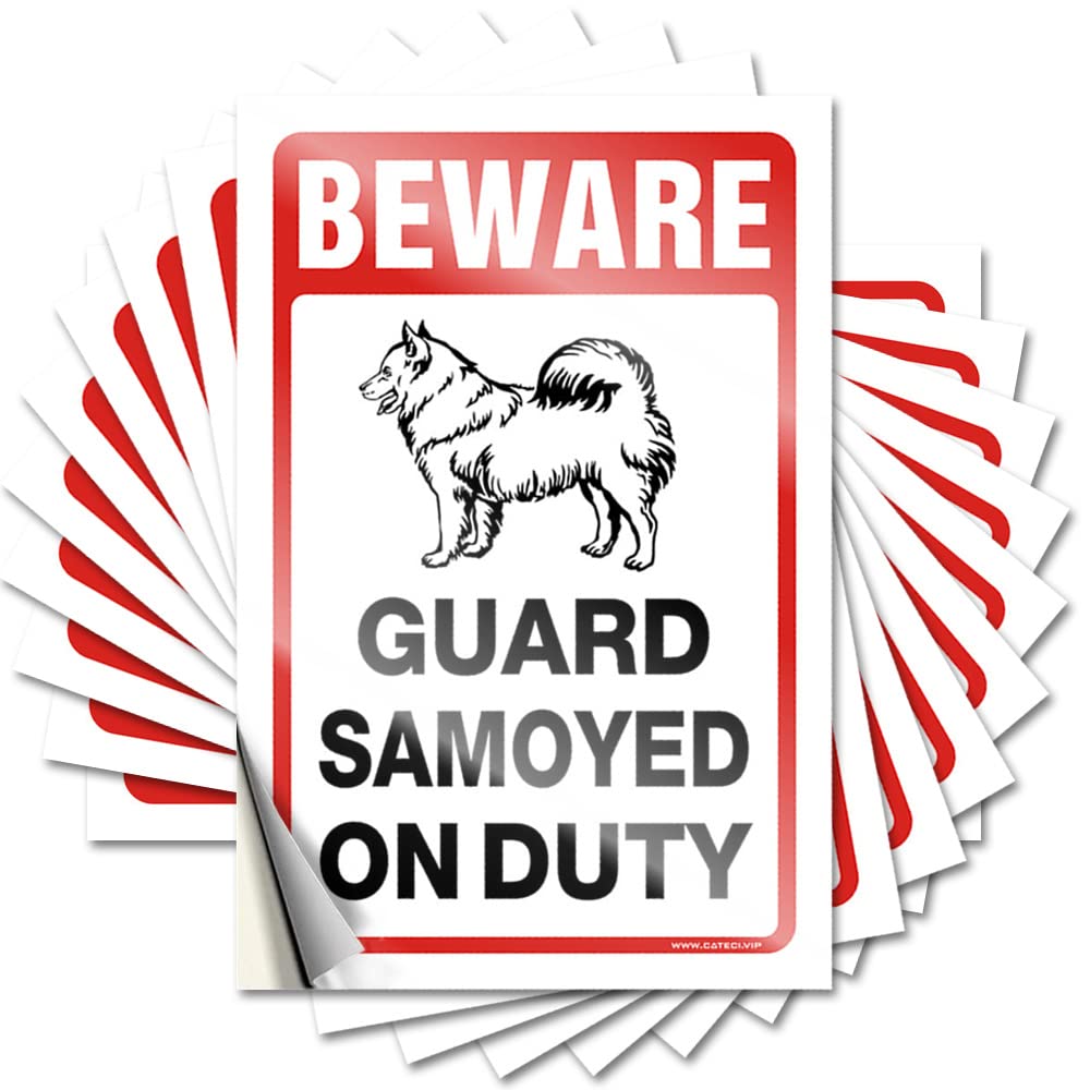 Holiday Quote Fun | Beware! Guard Samoyed On Duty Spicy Classroom Sticker Pack(6X9CM)