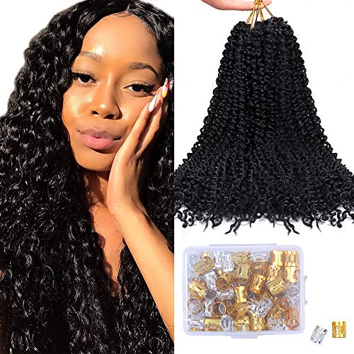 Fani Passion Twist Hair 20 Inches Synthetic Twists Crochet 6 Packs Black Hair Bundles for Braiding Hair Extensions (1B)
