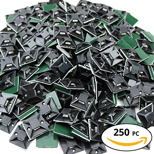 250 AdhesiveBacked Zip Tie Anchors by APTronix. Heavy Duty