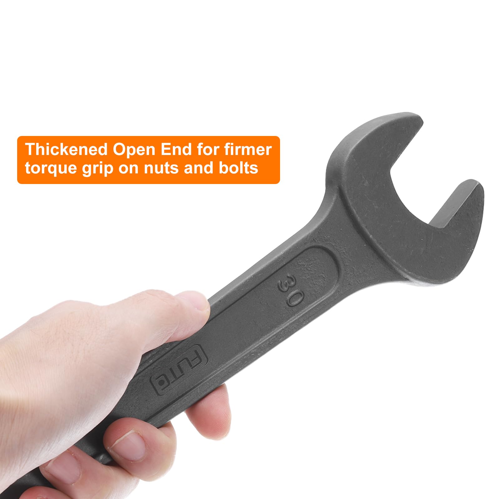 QUARKZMAN Chiave Aperta Singola, 46mm (1 13/16-inch), Chiave Fissa In Acciaio Al Carbonio Rinresistenzato Per Riparazioni Auto E Montaggio Mobili, Grigio