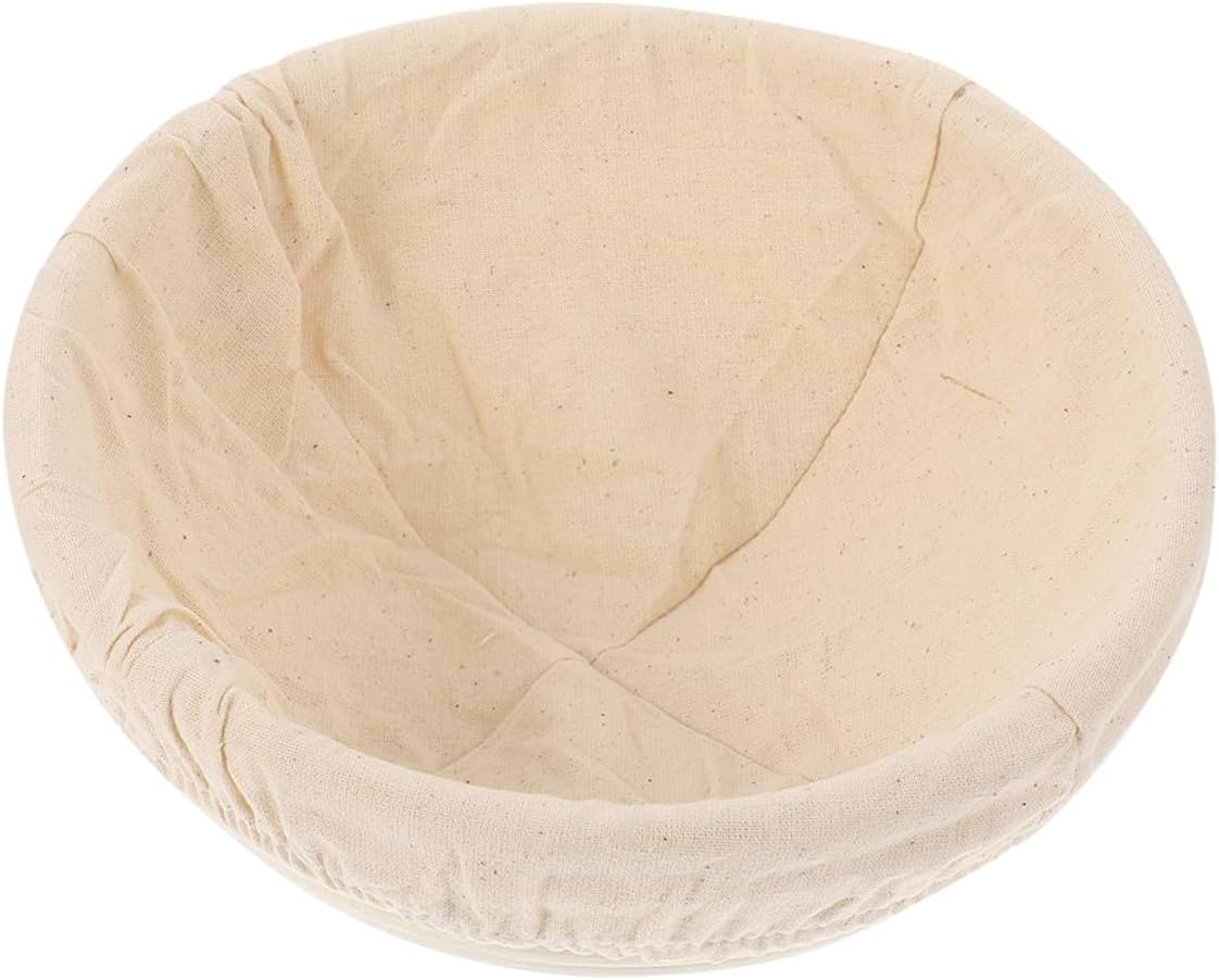 Zerodeko Sourdough Bread Proofing Basket Natural Rattan Dough Rising Basket with Cotton Liner 23cm round Baking Tool for Home Baking