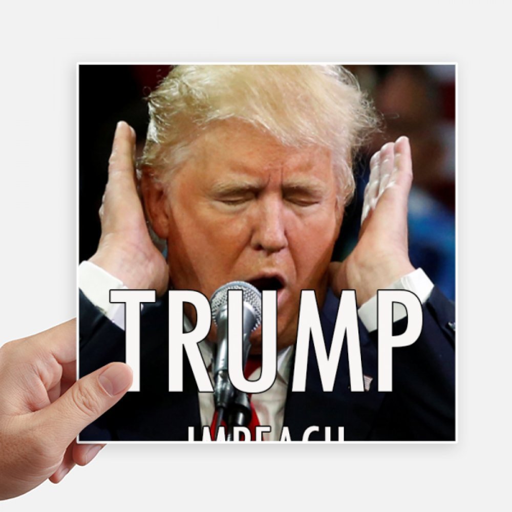 Autocollant carré Trump Angry de 20 cm pour la décoration personnalisée de valise et mur, 4Pcs