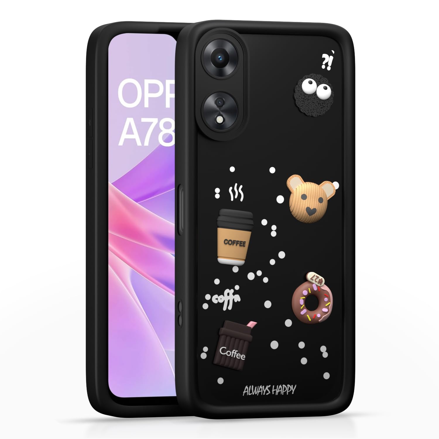 Outlouders Back Cover for Oppo A78 5G Black Black New - Image 1