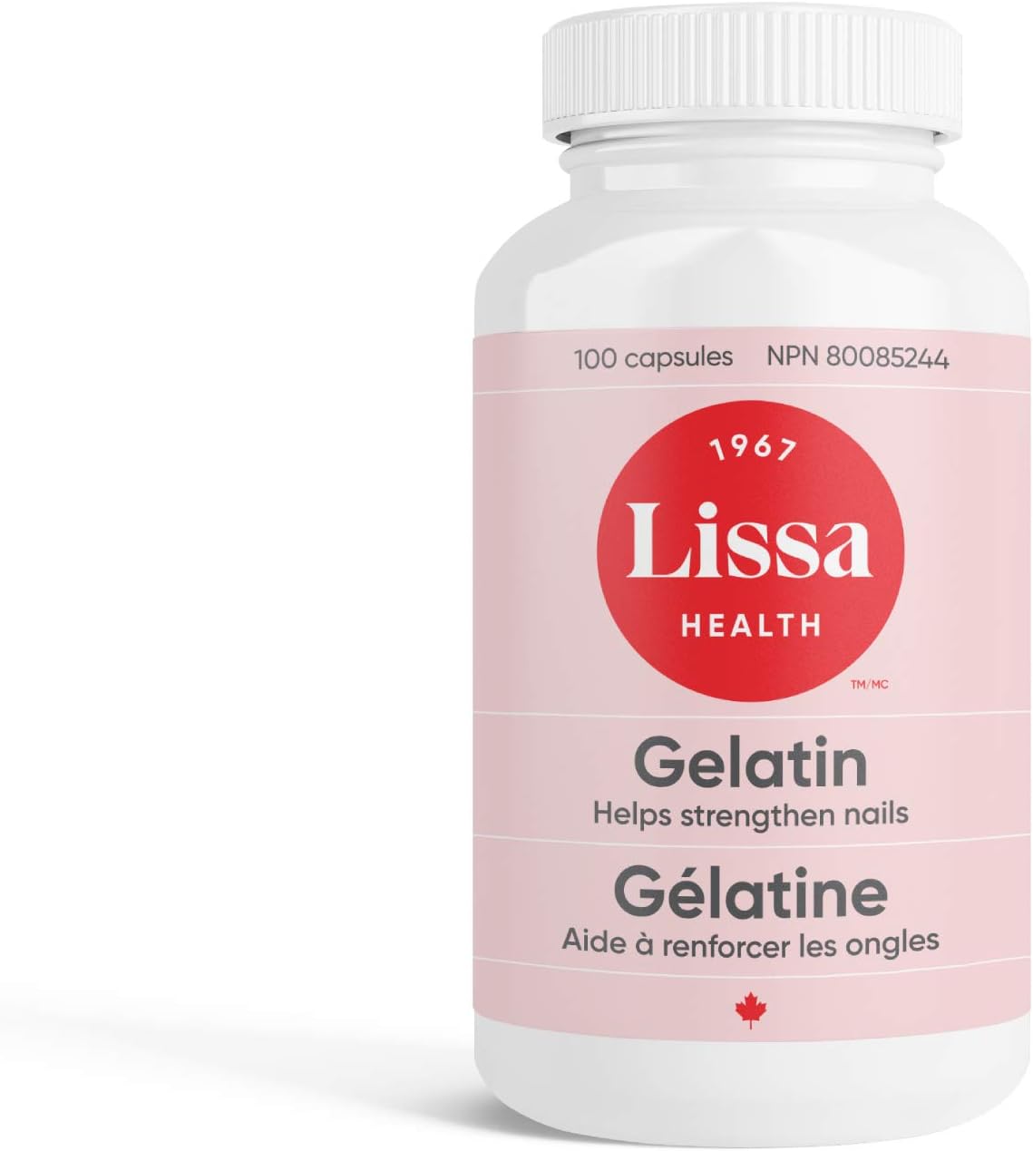 Lissa Health Gelatin Helps strengthen nails (600mg Gelatin) 100