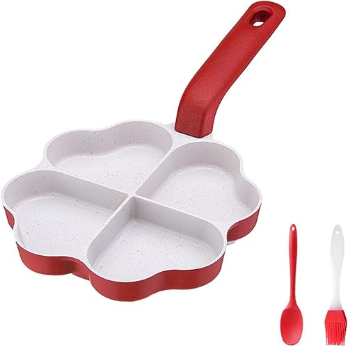 Miniatura 5 de Sartén antiadherente para huevos, sartén para desayunar, sartén para desayunar, sartén para freír huevos para freír cocinar, 4 agujeros