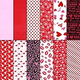 Piklodo 120 Sheets Valentines Day Tissue Paper Gift Wrapping Paper 12 Design Light Pink Red Heart Pattern Decorative Paper Art Tissue for Gift Bag Decorations Wedding Birthday Baby Shower Party Favor