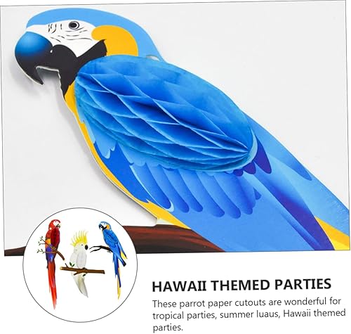 Miniatura 7 de jojofuny Guirnalda de flores con dijes de nido de abeja de loro, decoraciones de techo, decoraciones de Navidad, nido de abeja, pájaros tropicales,