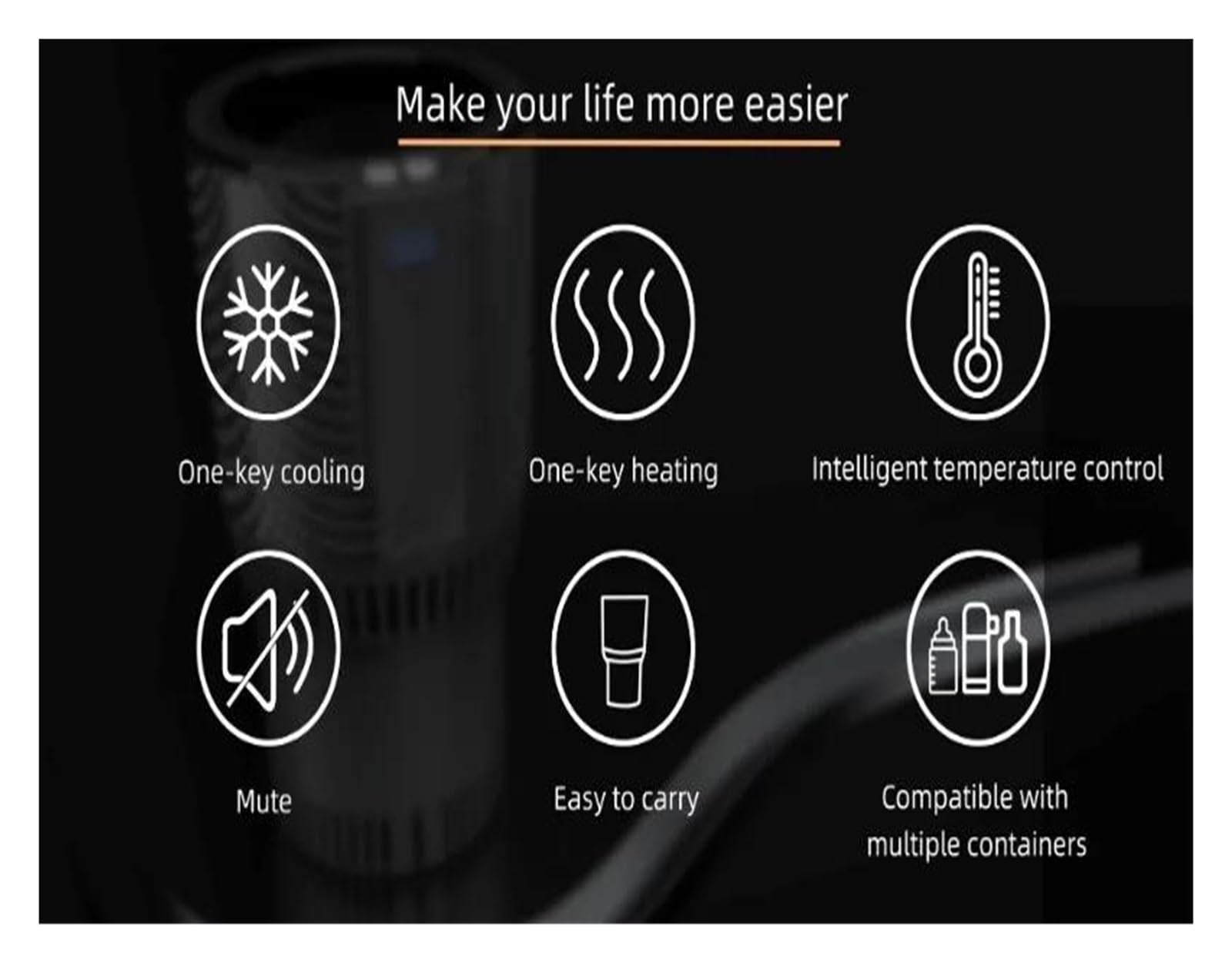 Getränkehalter 1 Stück Smart 2-in-1 Heizung Kühlbecherwärmer Kühler Touch Control Für Auto Home Office Getränkedose Becher Becherhalter(Black)