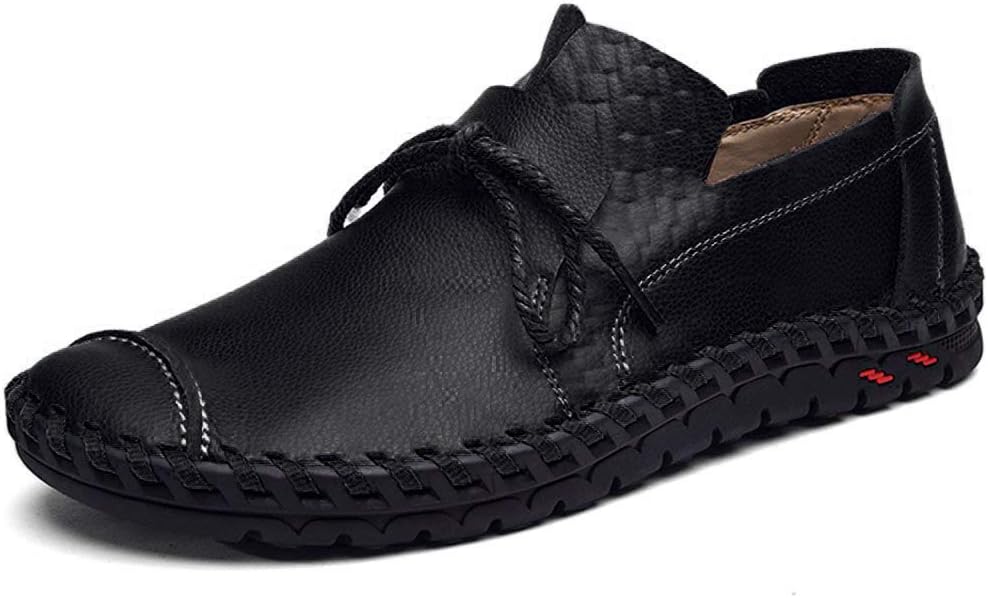 Men's Loafers Shoes Slip on Leather Shoes Comfortable Casual Driving Shoes Flats Shoes Black1-45