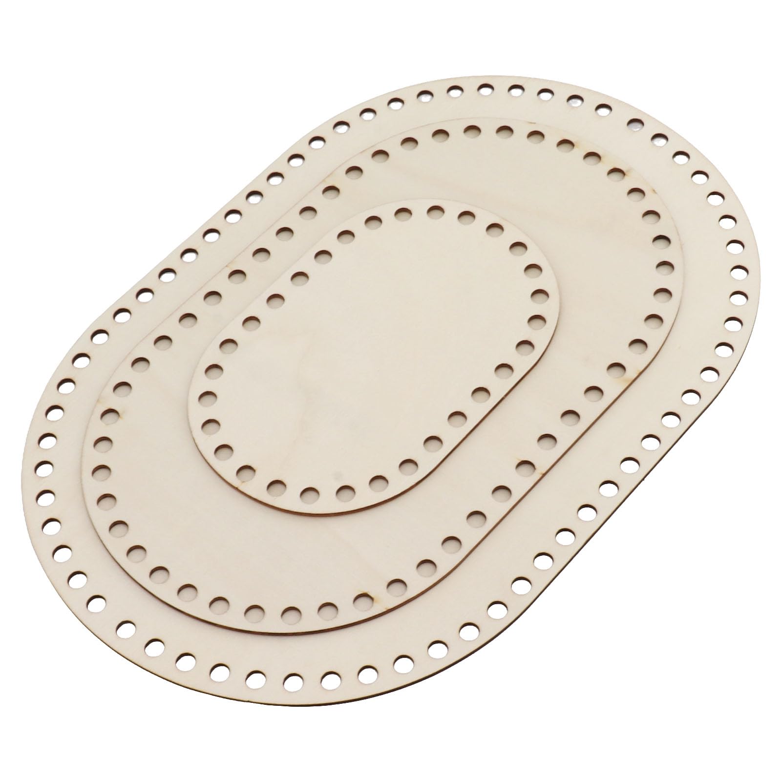 Wooden Basket Bottom, 3Pcs Wooden Basket Base Basket Weaving Supplies Oval Blank Solid Crochet Base for DIY Basket Weaving Supplies Craft Making-image-19