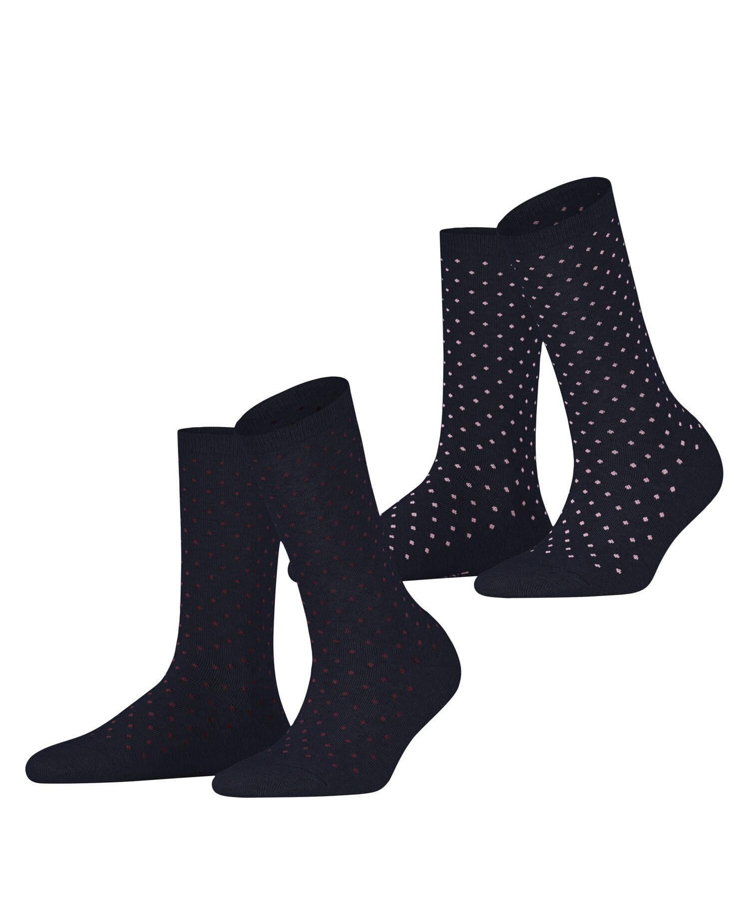 Esprit Women's Blue Marine 6120 Fine Dot Multipack W So Cotton Patterned 2 Pairs Socks, 5.5-8