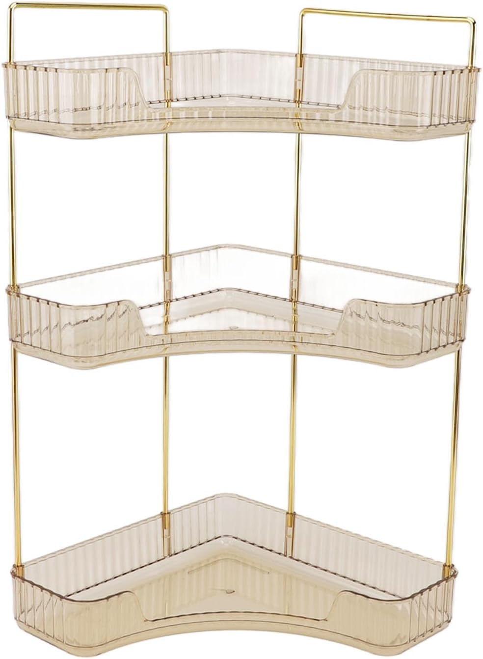 Bathroom Counter Organizer, 3 Tier Bathroom Countertop Organizers Shelf Makeup Organizer for Vanity Perfume Skincare (Amber)