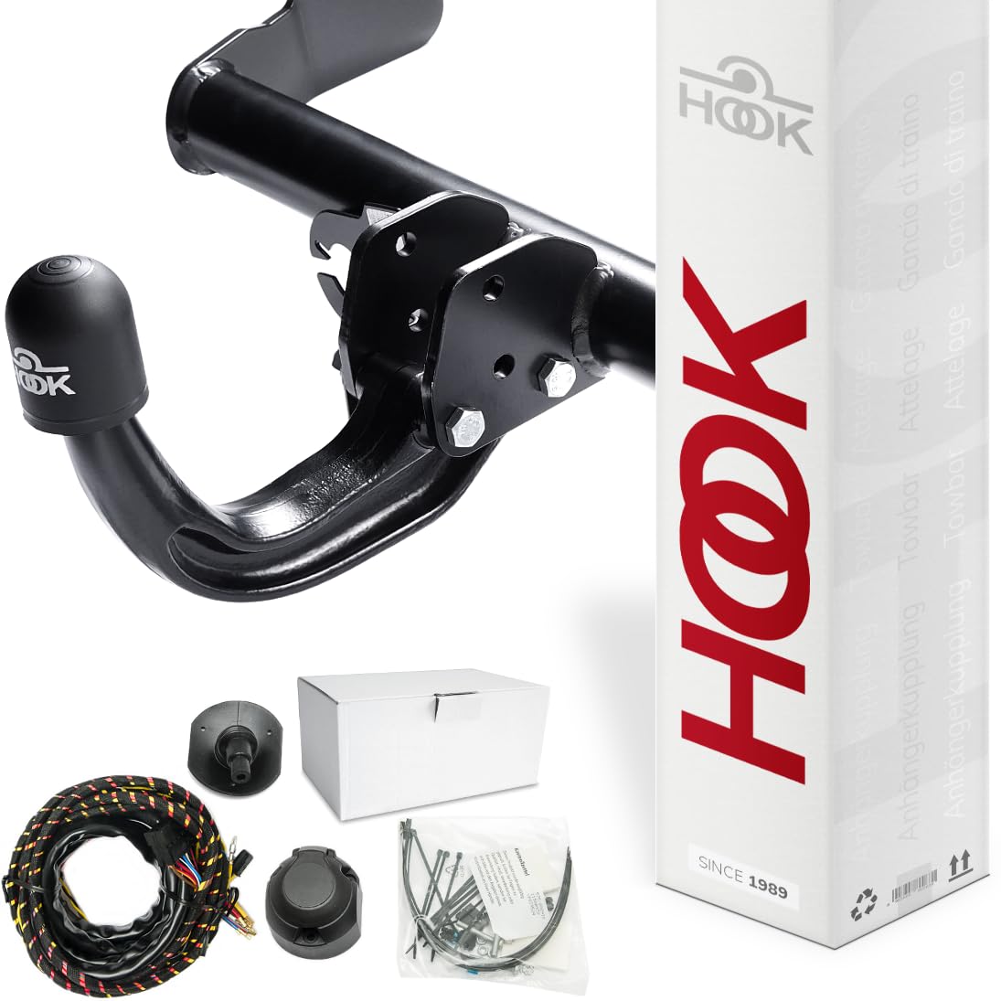 HOOK Attelage Rigide Fixe Compatible avec Dacia Sandero III Hayon 5 Portes 01.2021- + Faisceau spécifique 7-Broches