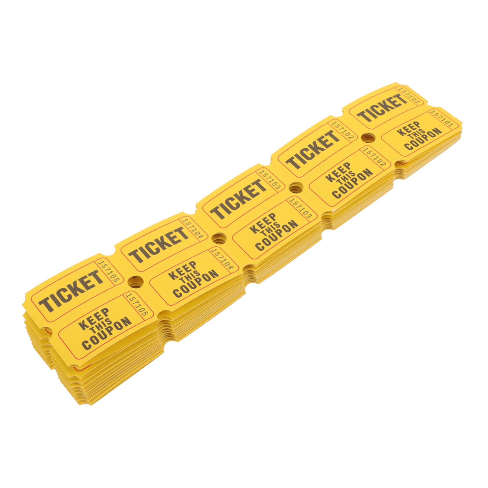 Tofficu 400pièces Billets De Loterie Jaunes pour Événements Tickets Numérotés Pratiques pour Tirages Sort Récompenses Et Activités Caritatives