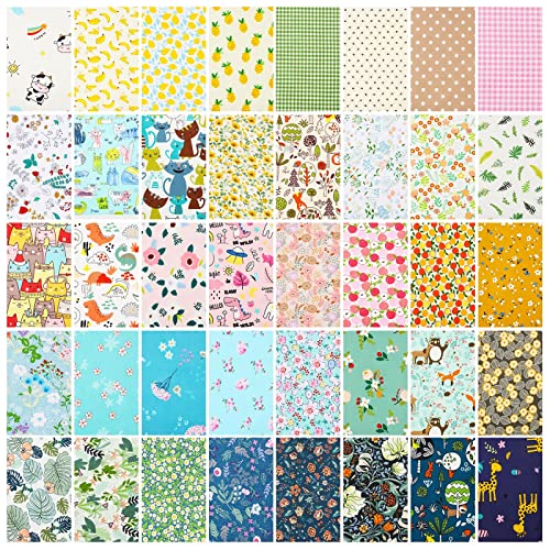 40 Pcs 10 X 10 Inches Cotton Fabric Bundle Squares Precut Fabric Squares Multi Color Floral Fat Squares Sheets For Kids Diy Craft Quilting Sewing (Vintage Patterns) #TOP6