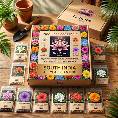 Image of Low Maintenance Hybrid Flower Seeds Combo Pack- All Year Flower Seeds Supply (9 VARIETY SOUTH INDIA ALL YEAR)